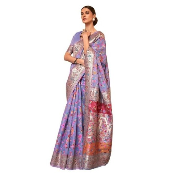 Women Organza Saree with Contrast Border